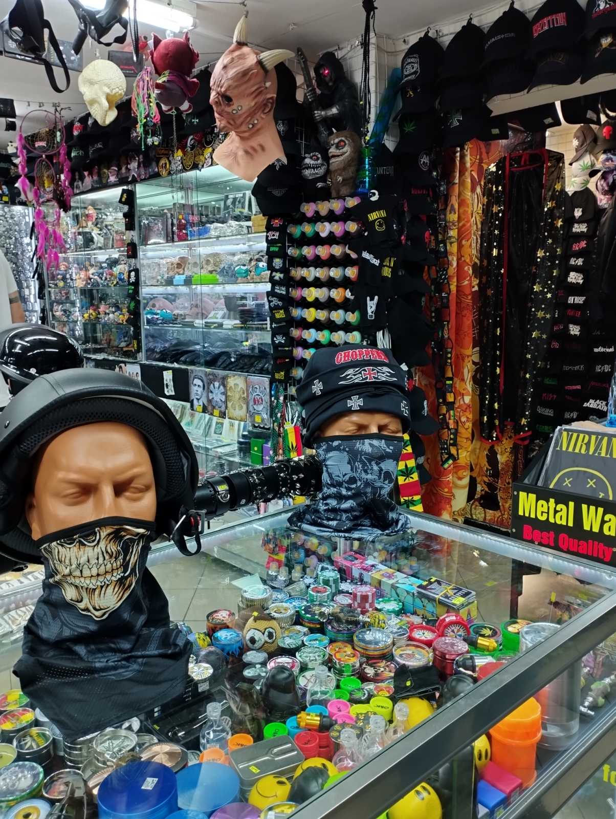 Motorbike Helmets and Biker Masks Sunny Beach