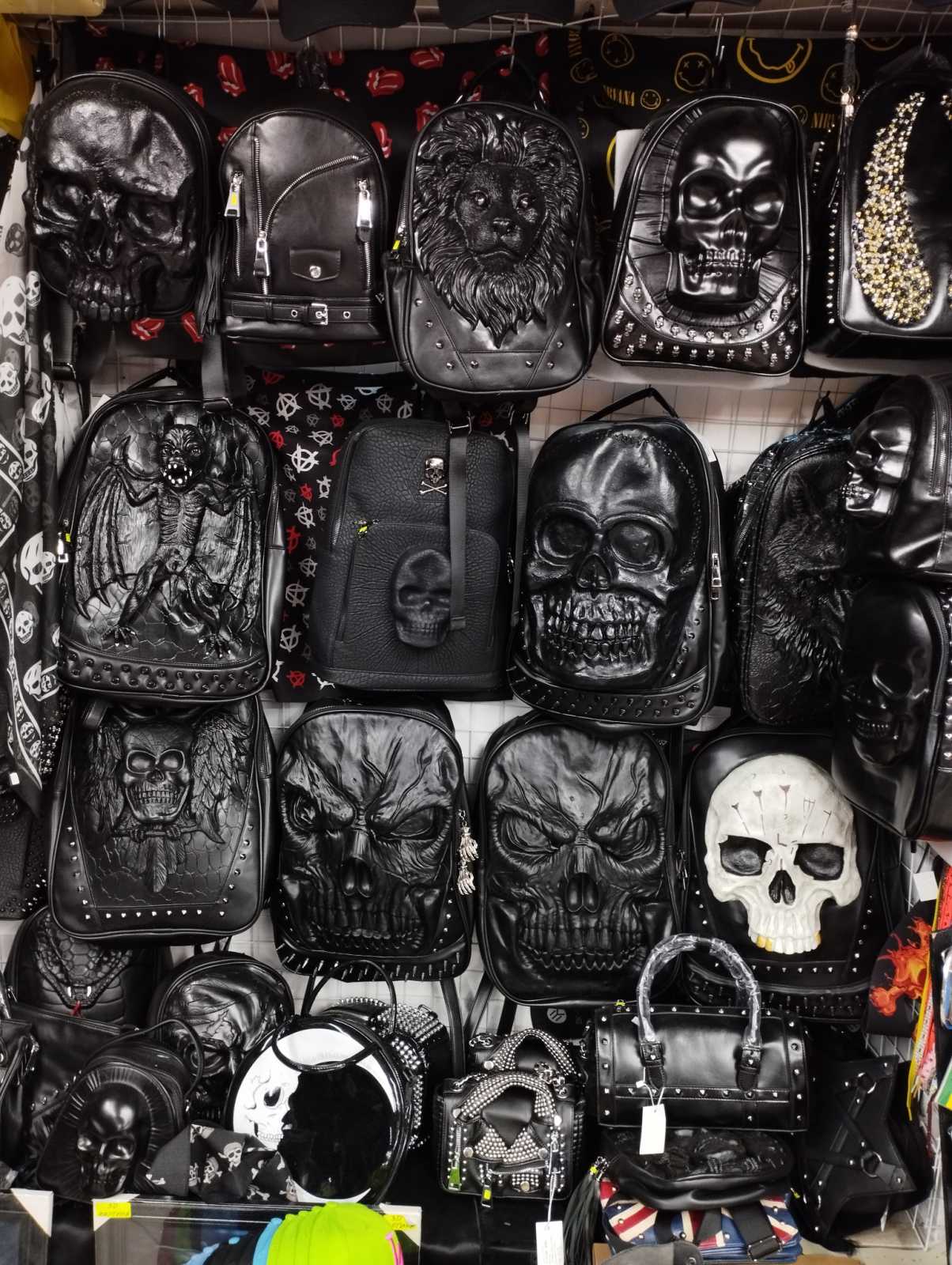 Gothic Backpacks with 3D Skulls